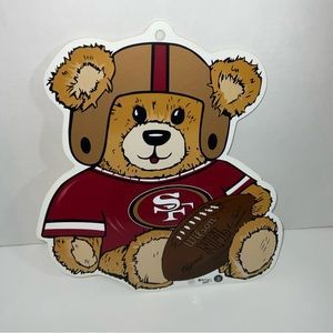 San Fransisco 49ers Teddy Bear Wall Art Hanging NFL Football Nursery Decor Rare